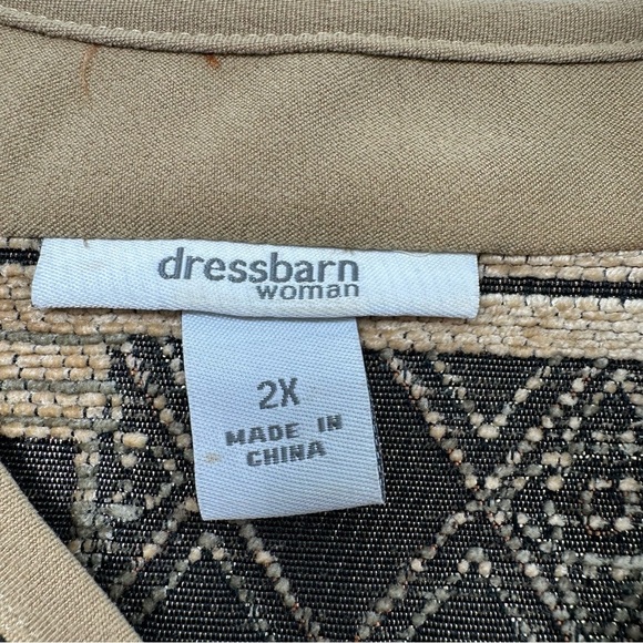 NWOT Dressbarn Woman Brown Paisley Tapestry Zip Up Jacket 2X Unlined - Picture 4 of 8
